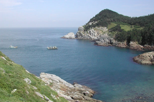 당금해수욕장 위에서 바로본 전경 사진